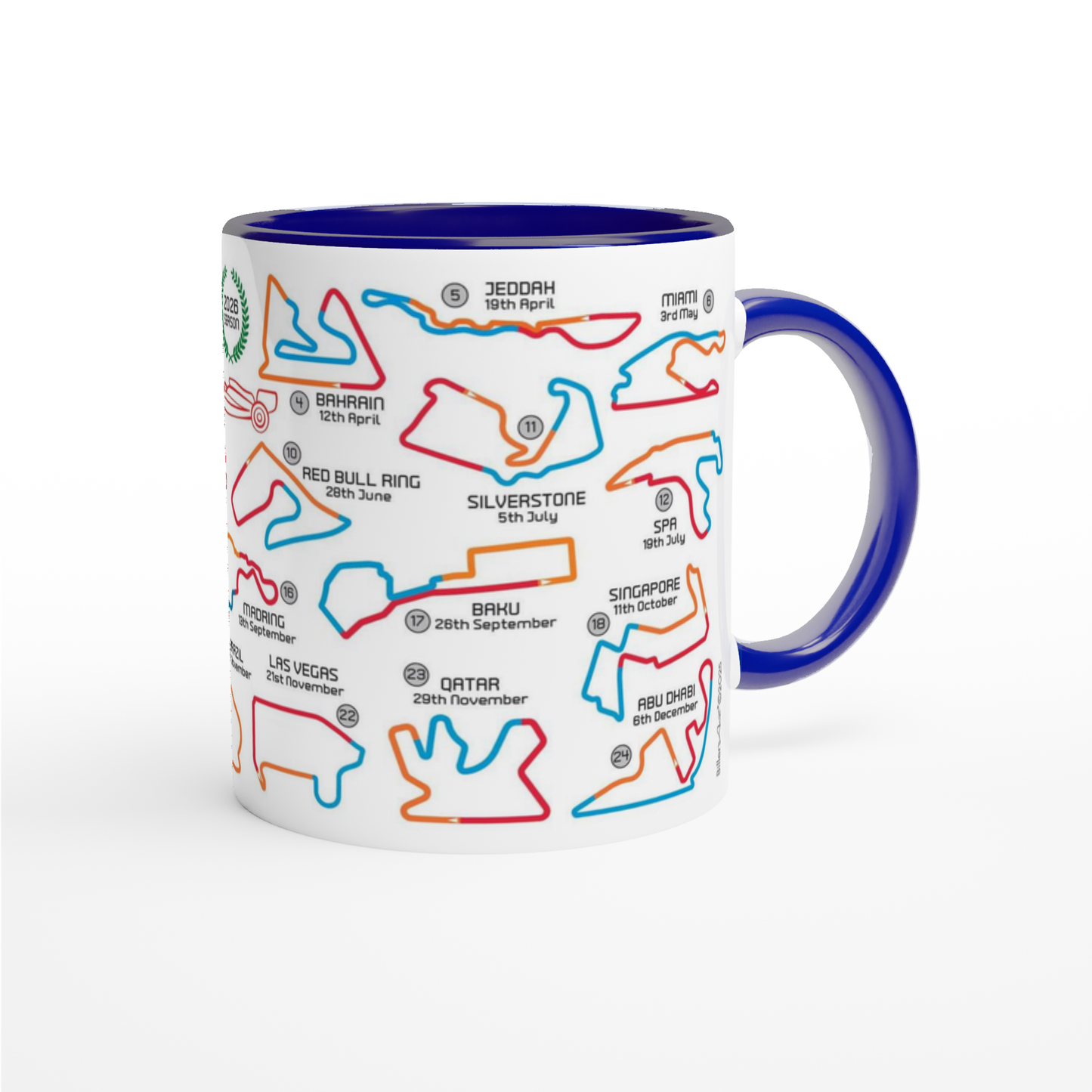 Formula 1 2026 Season Calendar and Circuits Mug