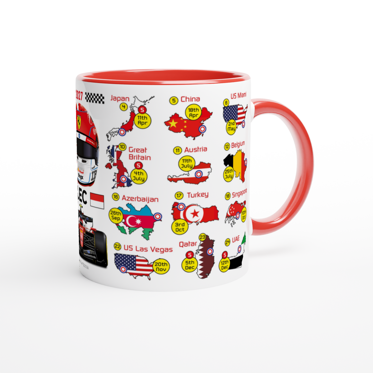 Charles Leclerc 2027 Formula 1 Season Fixtures Mug