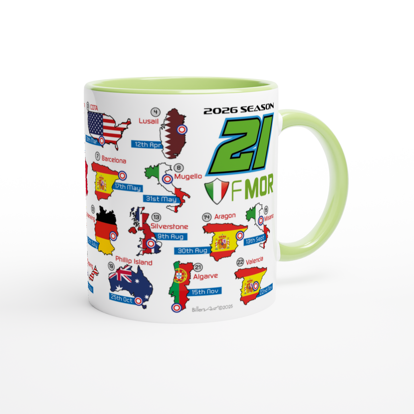 Franco Morbidelli MotoGP 2026 Season Fixtures Racing Calendar Mug