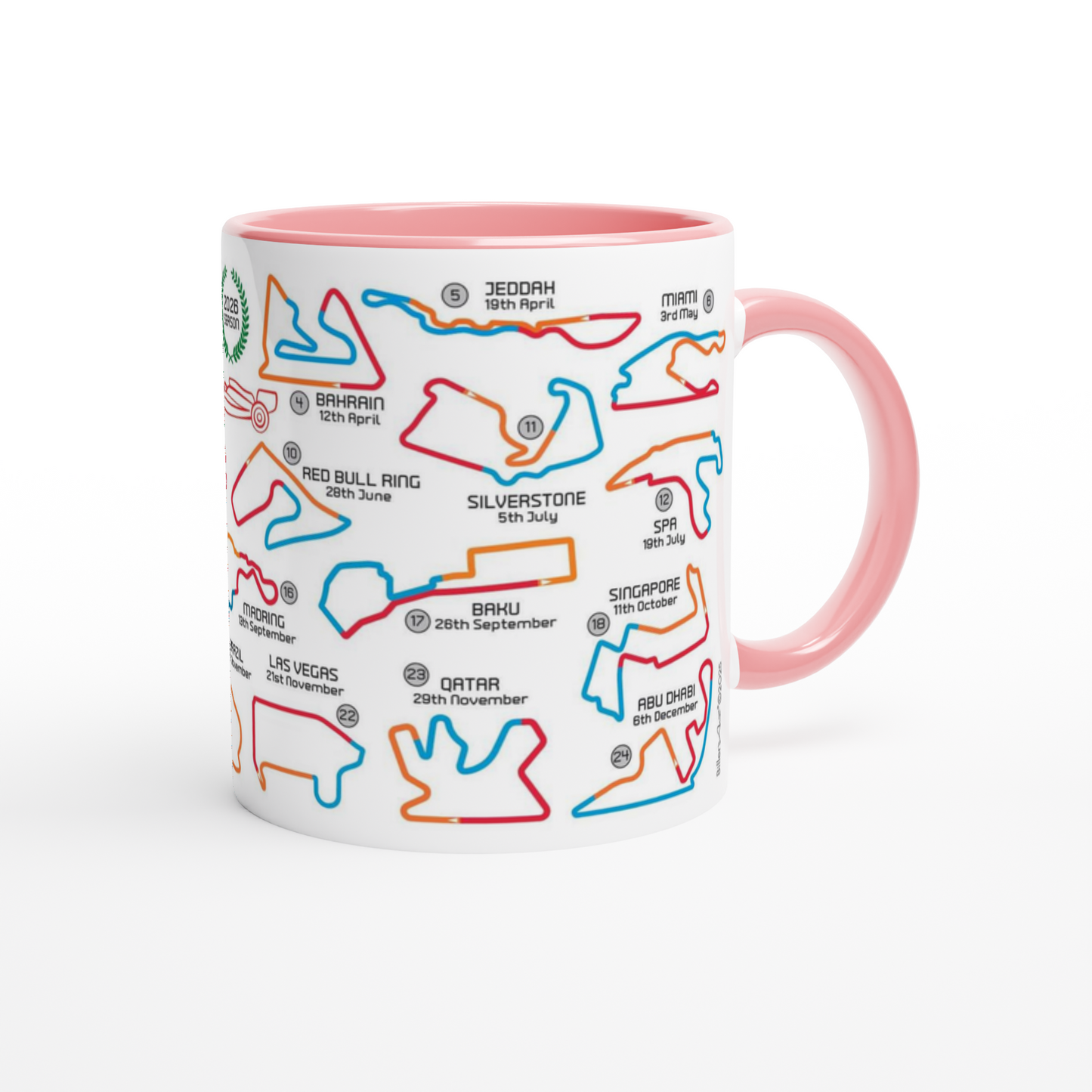 Formula 1 2026 Season Calendar and Circuits Mug