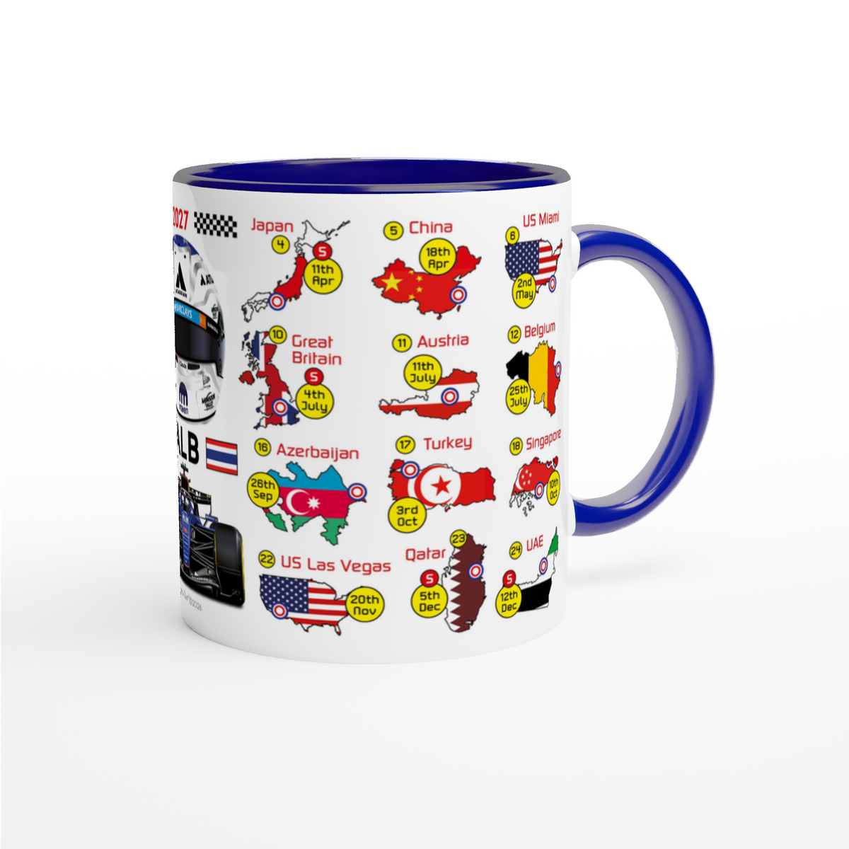Alexander Albon 2027 Formula 1 Season Fixtures Mug