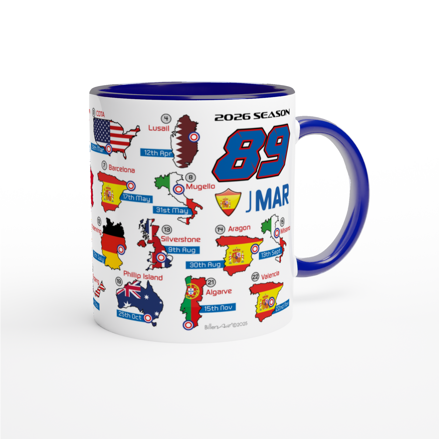 Jorge Martin MotoGP 2026 Season Fixtures Racing Calendar Mug