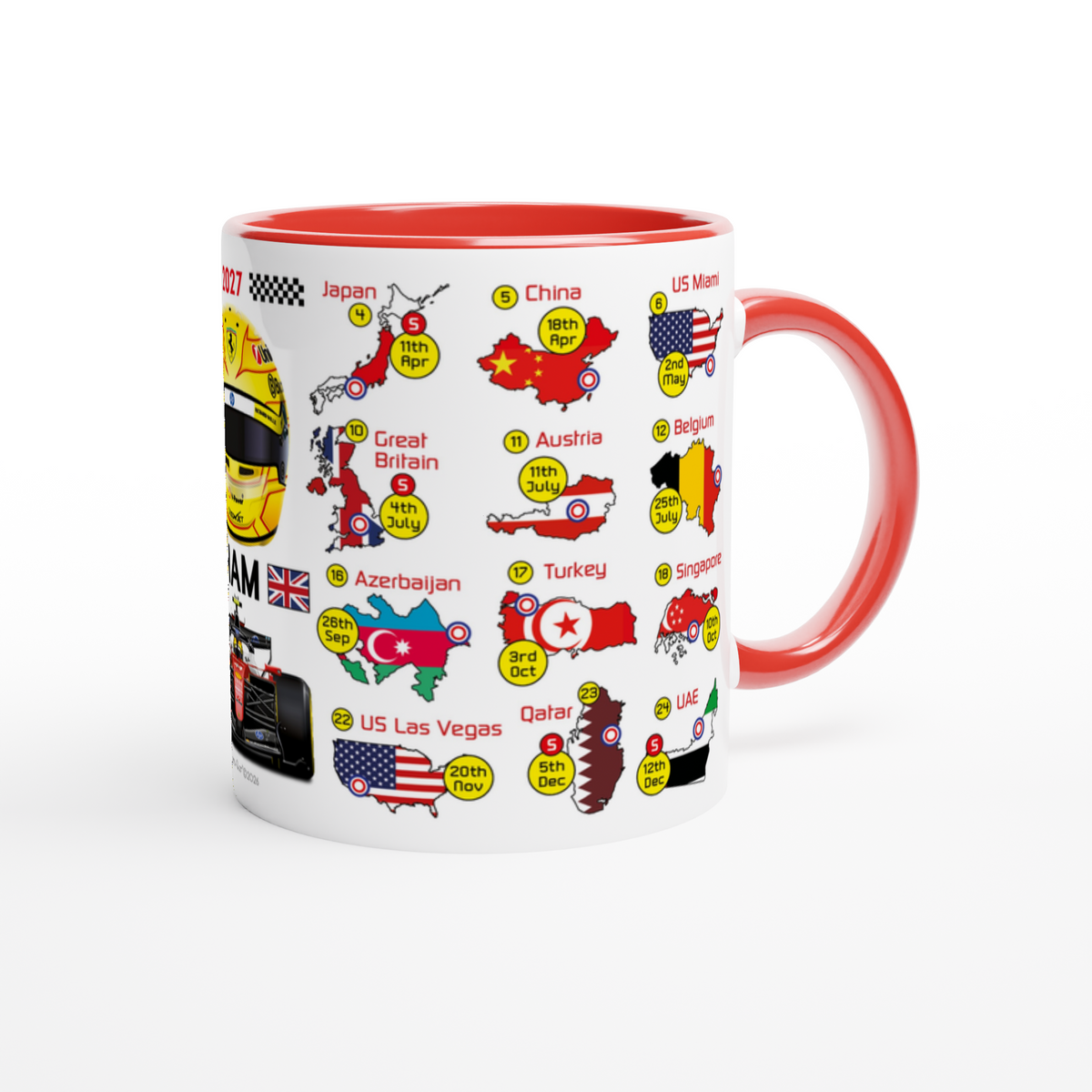 Lewis Hamilton 2027 Formula 1 Season Fixtures Mug